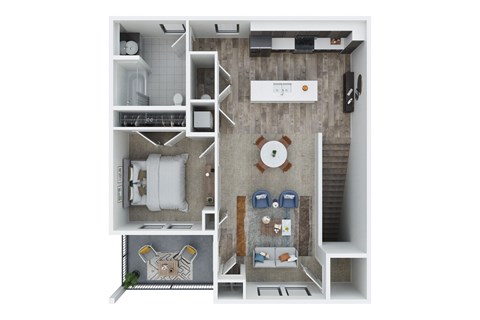 1 Bedroom 1 Bath 2nd Floor with 858 Sq. FT. at Union at Oak Grove, Michigan, 48855